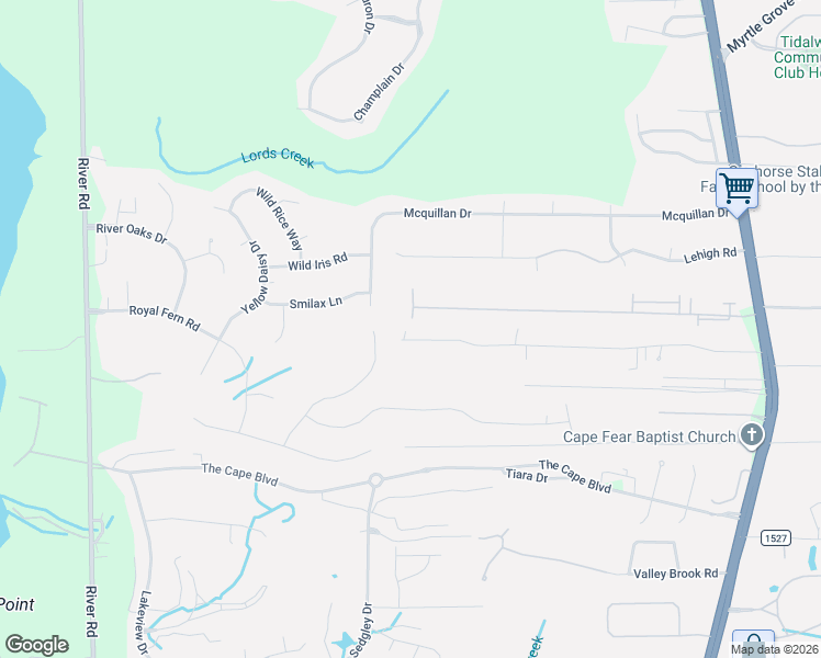 map of restaurants, bars, coffee shops, grocery stores, and more near 507 Carolina Inlet Acres Road in Wilmington