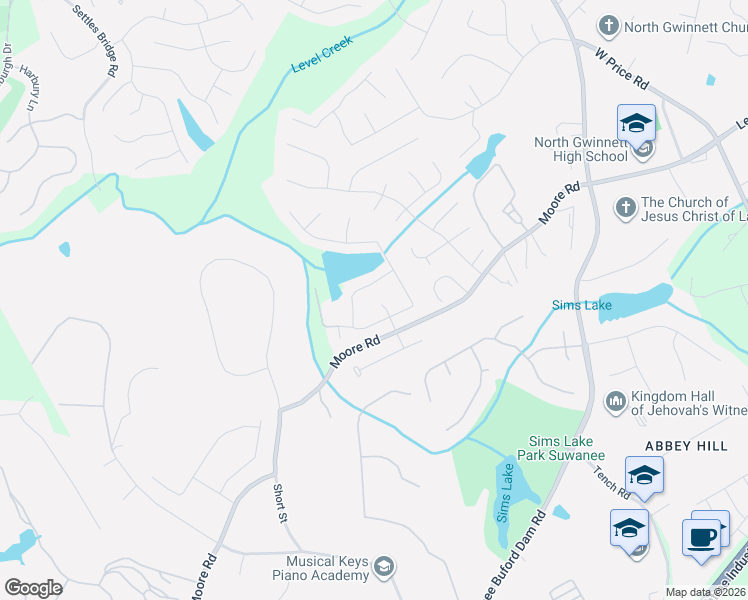 map of restaurants, bars, coffee shops, grocery stores, and more near 4858 Rosemoore Court in Suwanee