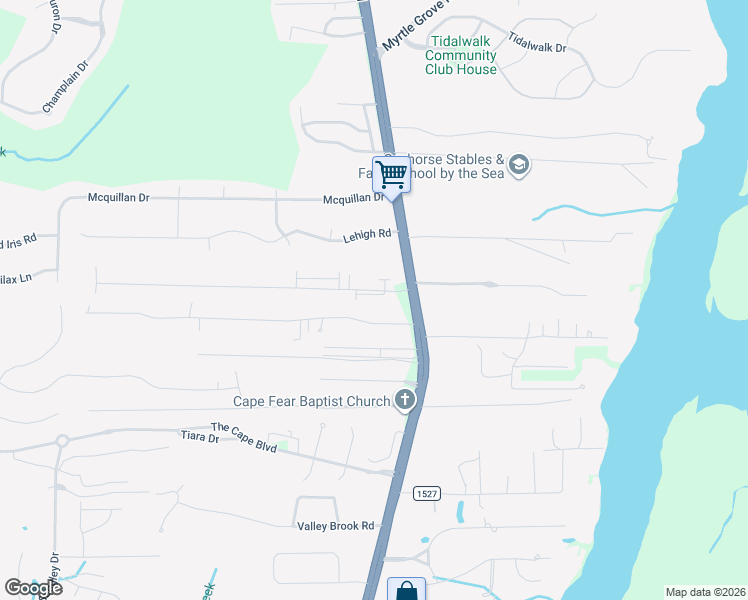 map of restaurants, bars, coffee shops, grocery stores, and more near 815 Inlet Acres Dr in Wilmington