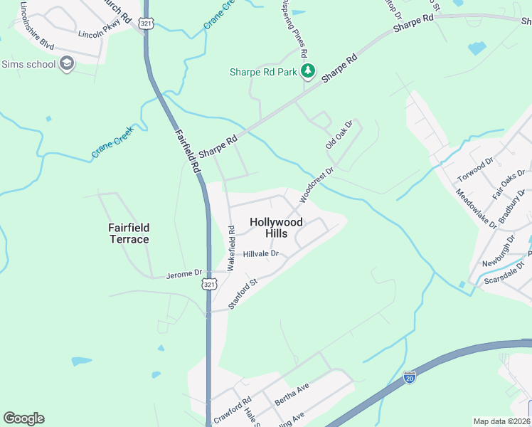 map of restaurants, bars, coffee shops, grocery stores, and more near 133 Larchwood Drive in Columbia