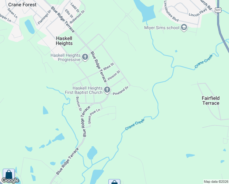 map of restaurants, bars, coffee shops, grocery stores, and more near 1030 Pineland Drive in Columbia
