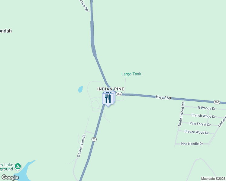 map of restaurants, bars, coffee shops, grocery stores, and more near Arizona 73 in Navajo County