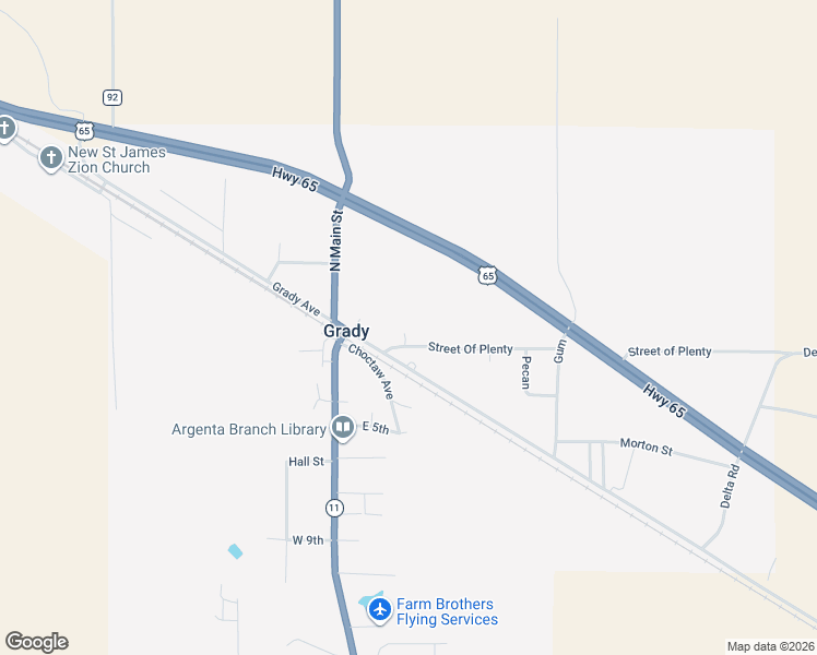 map of restaurants, bars, coffee shops, grocery stores, and more near 306 Street Of Plenty in Grady