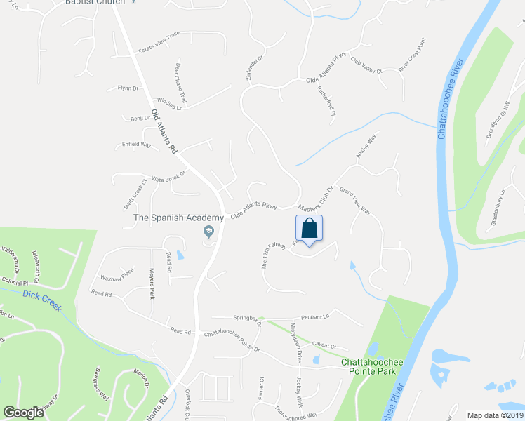 map of restaurants, bars, coffee shops, grocery stores, and more near 5620 Olde Atlanta Parkway in Suwanee