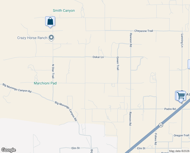 map of restaurants, bars, coffee shops, grocery stores, and more near 50870 Mecca Road in Morongo Valley