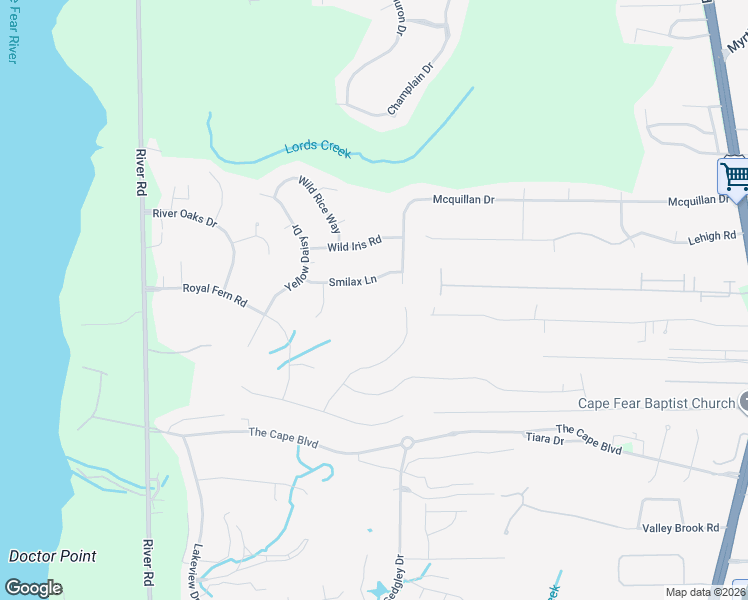map of restaurants, bars, coffee shops, grocery stores, and more near 324 Smilax Lane in Wilmington