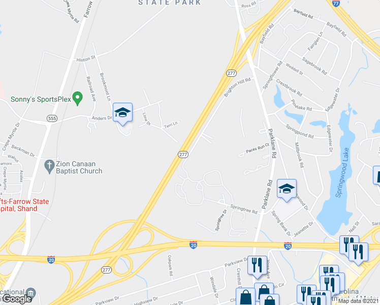 map of restaurants, bars, coffee shops, grocery stores, and more near in Dentsville