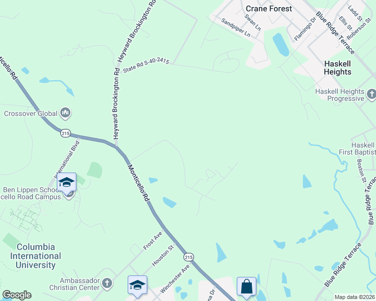 map of restaurants, bars, coffee shops, grocery stores, and more near 2125 Sara Matthews Road in Columbia
