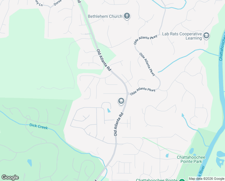 map of restaurants, bars, coffee shops, grocery stores, and more near 131 Sharon Trail in Suwanee