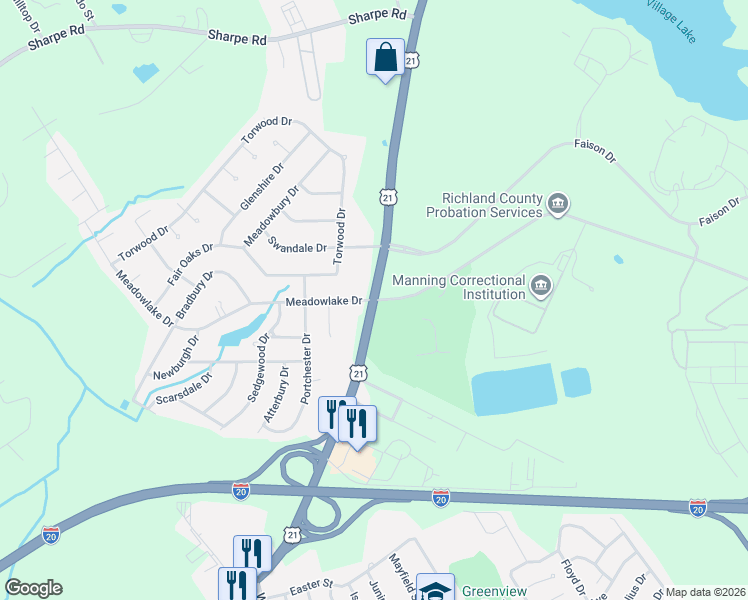 map of restaurants, bars, coffee shops, grocery stores, and more near in Columbia