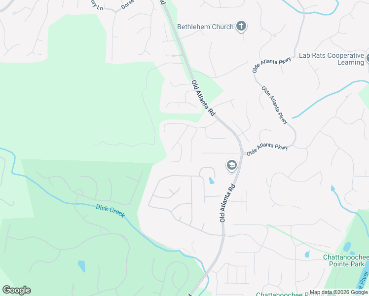 map of restaurants, bars, coffee shops, grocery stores, and more near 5690 Upper Creek Court in Suwanee