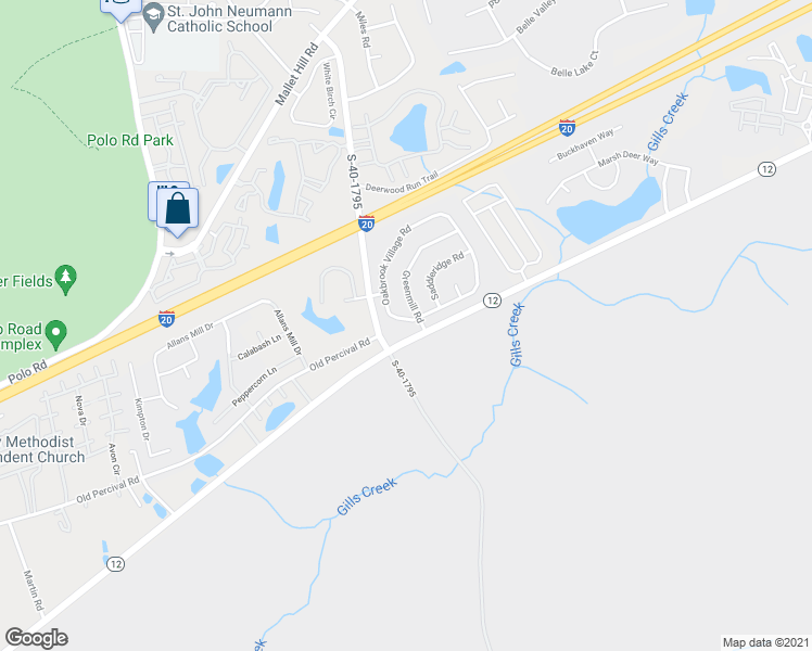map of restaurants, bars, coffee shops, grocery stores, and more near 540 Oakbrook Village Road in Columbia