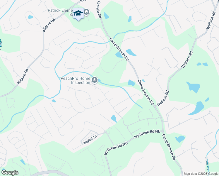 map of restaurants, bars, coffee shops, grocery stores, and more near 2665 Black Fox Way in Buford