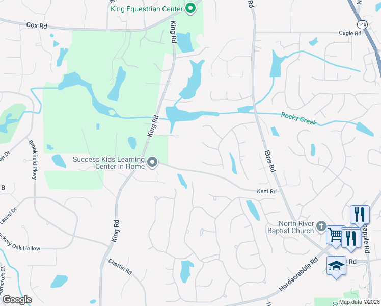 map of restaurants, bars, coffee shops, grocery stores, and more near 655 Lytham Court in Roswell