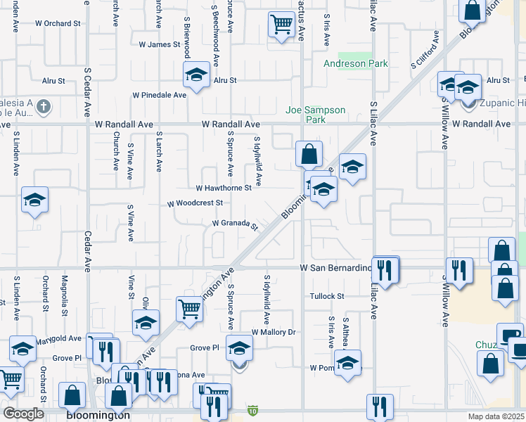 map of restaurants, bars, coffee shops, grocery stores, and more near 778 Bloomington Avenue in Bloomington