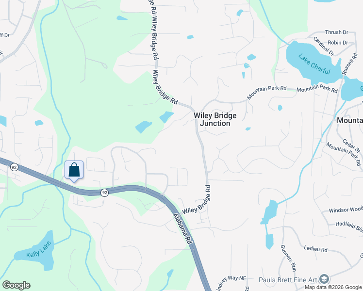 map of restaurants, bars, coffee shops, grocery stores, and more near 1011 Wiley Bridge Road in Woodstock