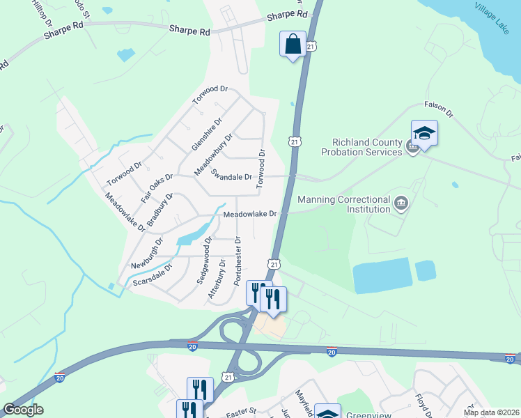 map of restaurants, bars, coffee shops, grocery stores, and more near 404 Eldorado Court in Columbia