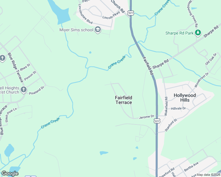 map of restaurants, bars, coffee shops, grocery stores, and more near 1557R Jerome Drive in Columbia