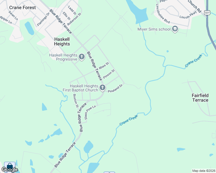 map of restaurants, bars, coffee shops, grocery stores, and more near 1136 Blue Ridge Terrace in Columbia