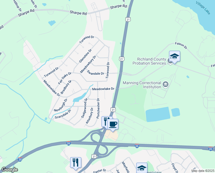 map of restaurants, bars, coffee shops, grocery stores, and more near 404 Eldorado Court in Columbia