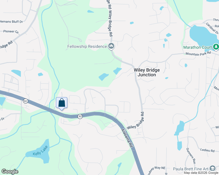 map of restaurants, bars, coffee shops, grocery stores, and more near 4025 Westridge Crossing in Woodstock