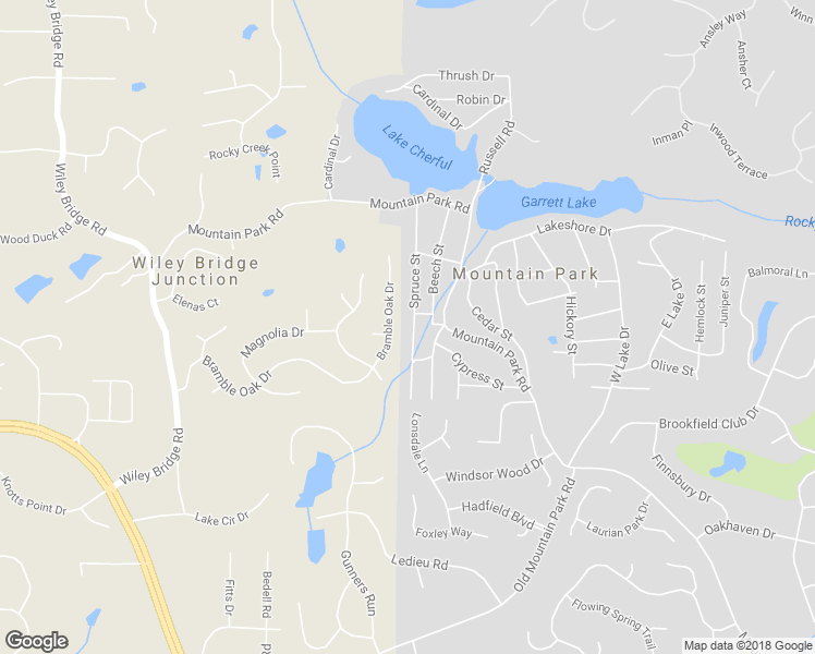 map of restaurants, bars, coffee shops, grocery stores, and more near 173 Spruce Street in Roswell