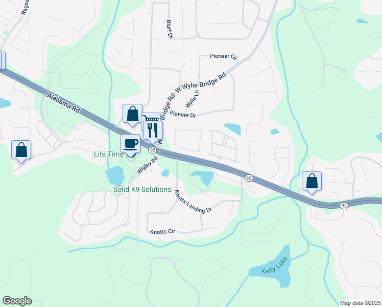 map of restaurants, bars, coffee shops, grocery stores, and more near 196 Foxtail Road in Woodstock