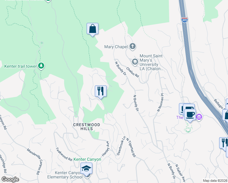 map of restaurants, bars, coffee shops, grocery stores, and more near 1204 Chickory Lane in Los Angeles