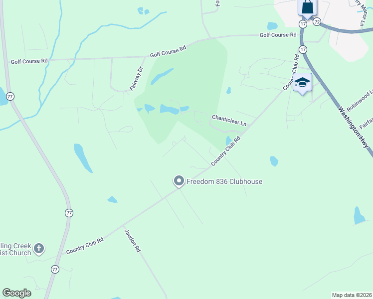 map of restaurants, bars, coffee shops, grocery stores, and more near 1718 Pine Needle Lane in Elberton