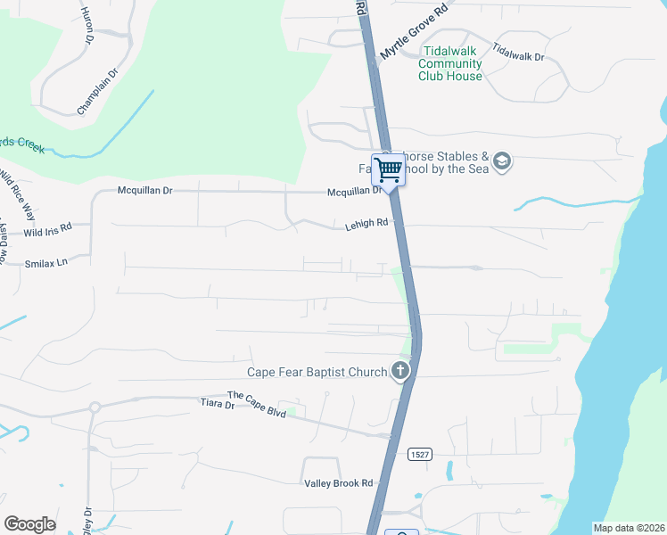 map of restaurants, bars, coffee shops, grocery stores, and more near 7148 Carolina Beach Road in Wilmington