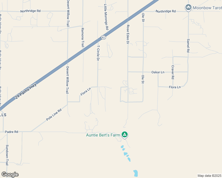 map of restaurants, bars, coffee shops, grocery stores, and more near 9427 T-Circle Drive in Morongo Valley