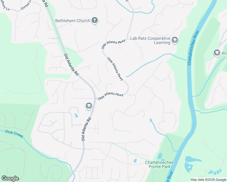 map of restaurants, bars, coffee shops, grocery stores, and more near 5625 Olde Atlanta Parkway in Suwanee