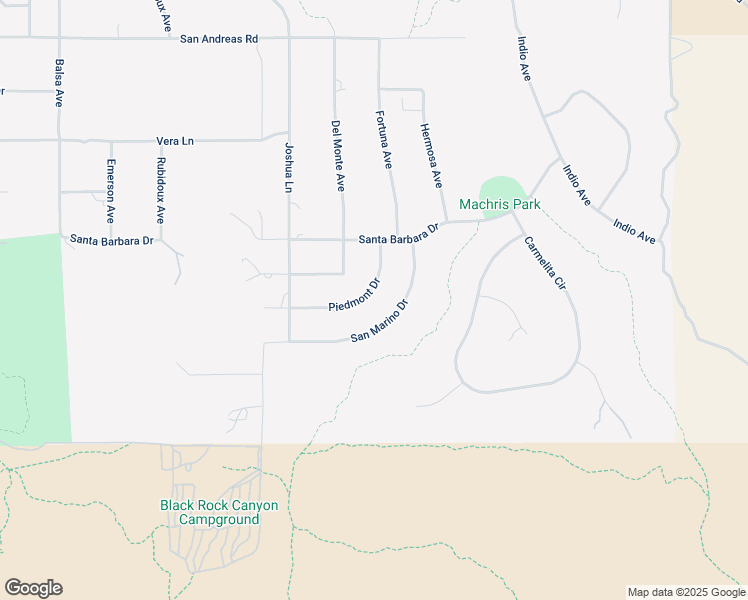 map of restaurants, bars, coffee shops, grocery stores, and more near 58709 Piedmont Drive in Yucca Valley