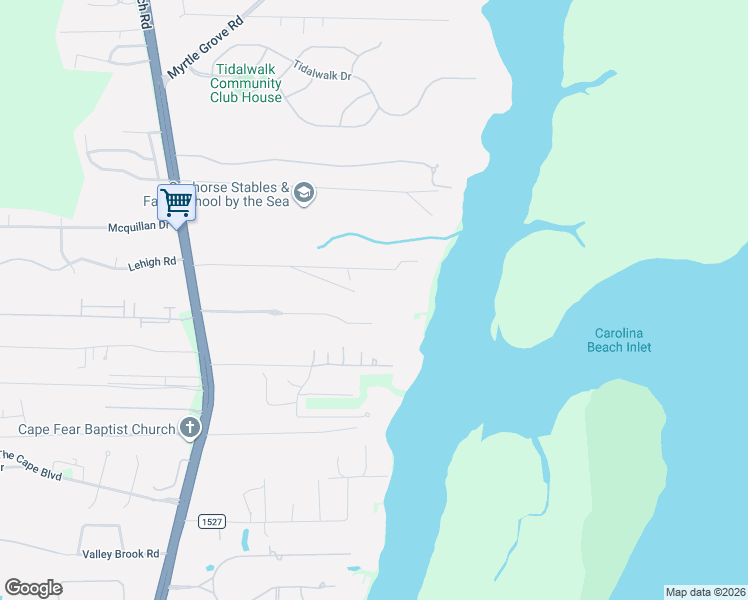 map of restaurants, bars, coffee shops, grocery stores, and more near 7167 Carolina Beach Road in Wilmington