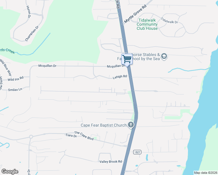 map of restaurants, bars, coffee shops, grocery stores, and more near 7148 Carolina Beach Road in Wilmington