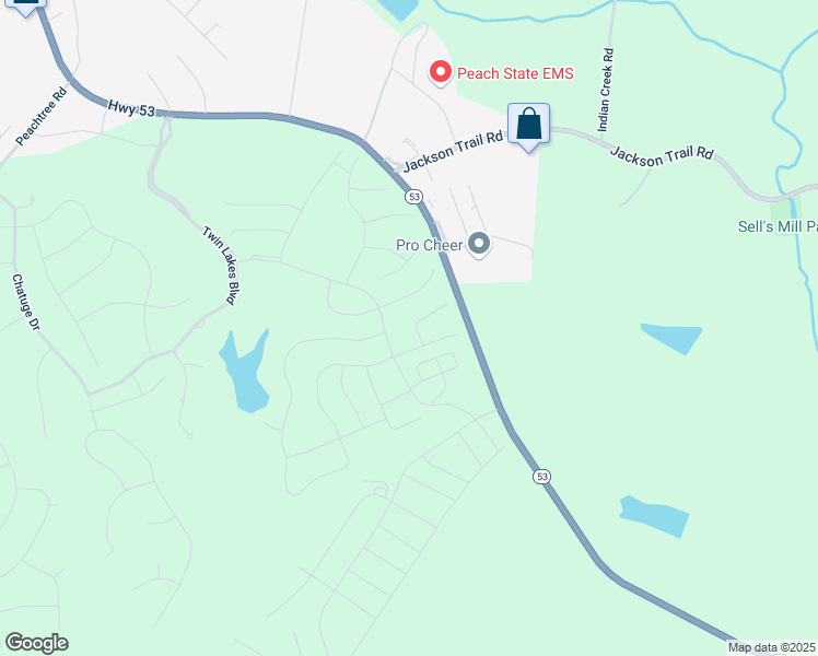 map of restaurants, bars, coffee shops, grocery stores, and more near 49 Gaston Court in Hoschton