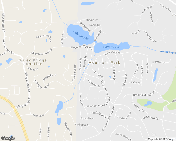 map of restaurants, bars, coffee shops, grocery stores, and more near 154 Mountain Park Road in Roswell