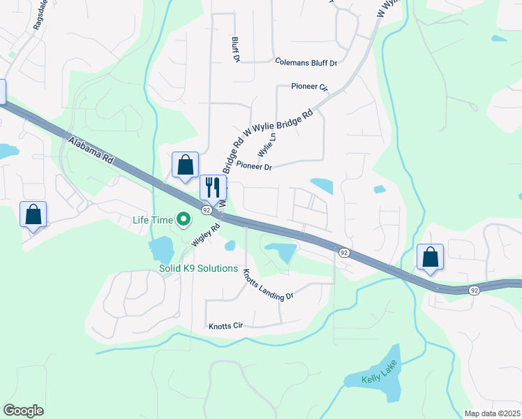 map of restaurants, bars, coffee shops, grocery stores, and more near 191 Foxtail Road in Woodstock