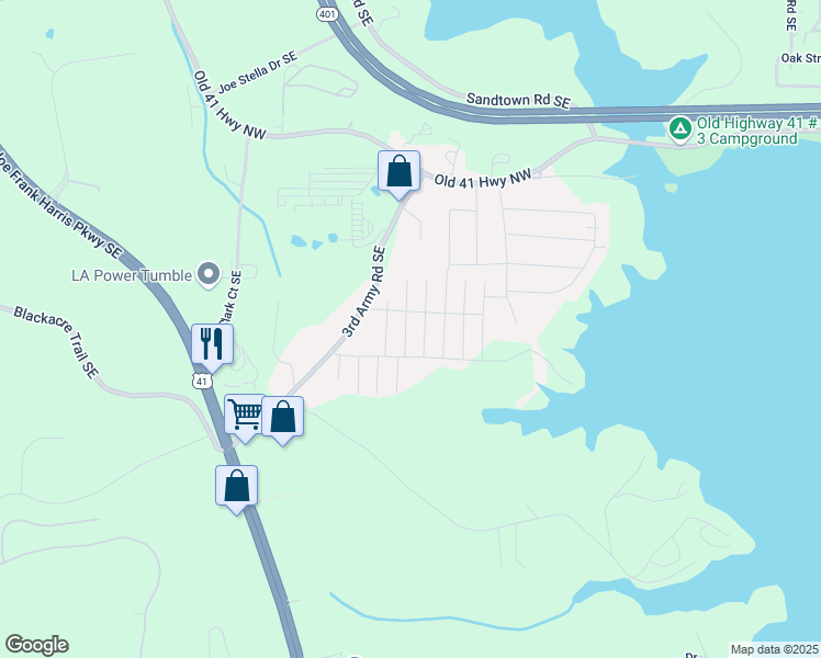 map of restaurants, bars, coffee shops, grocery stores, and more near 161 Smyrna Street Southeast in Acworth