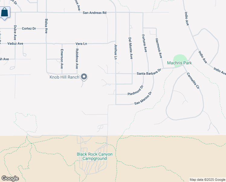 map of restaurants, bars, coffee shops, grocery stores, and more near 9428 Joshua Lane in Yucca Valley