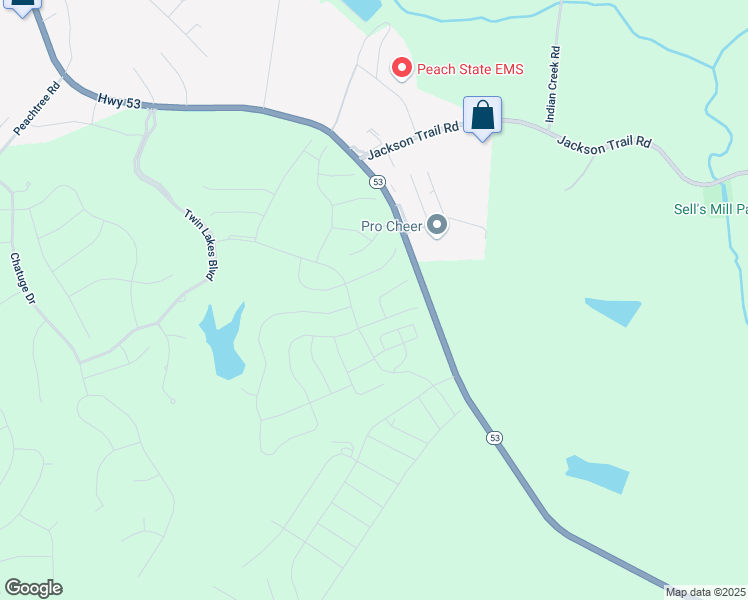 map of restaurants, bars, coffee shops, grocery stores, and more near 49 Gaston Court in Hoschton