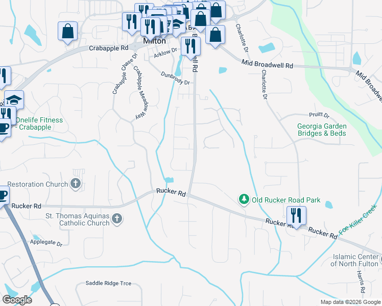 map of restaurants, bars, coffee shops, grocery stores, and more near 620 Beragio Drive in Alpharetta