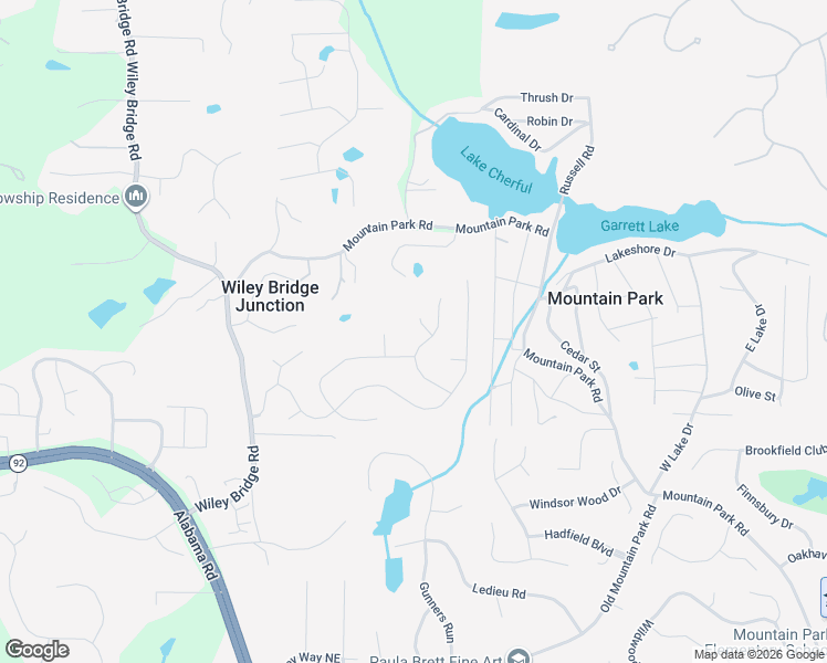 map of restaurants, bars, coffee shops, grocery stores, and more near 405 Bramble Court in Woodstock