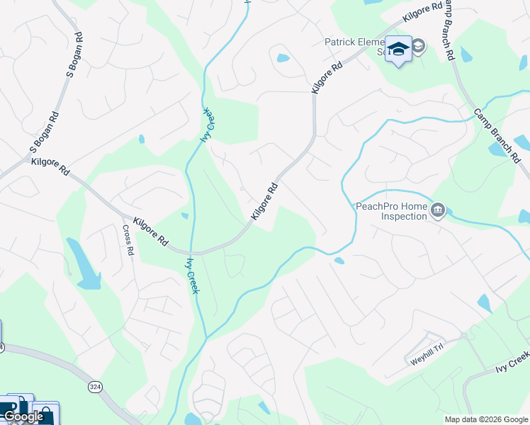 map of restaurants, bars, coffee shops, grocery stores, and more near 2383 Wood Beil Court in Buford