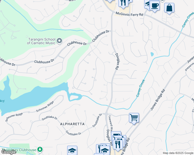 map of restaurants, bars, coffee shops, grocery stores, and more near 700 Newport Hollow in Alpharetta