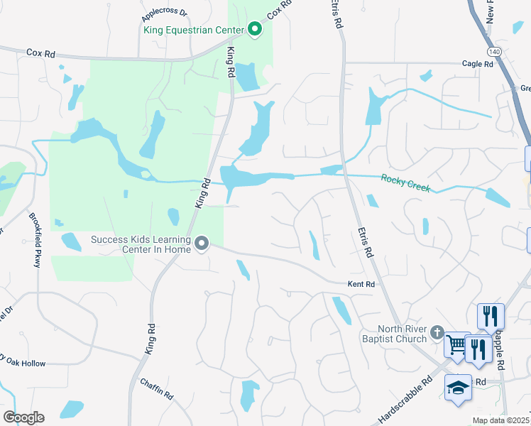 map of restaurants, bars, coffee shops, grocery stores, and more near 745 Devon Hill Court in Roswell