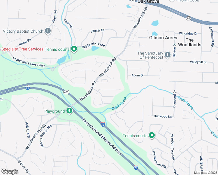 map of restaurants, bars, coffee shops, grocery stores, and more near 2526 Centennial Commons View Northwest in Acworth