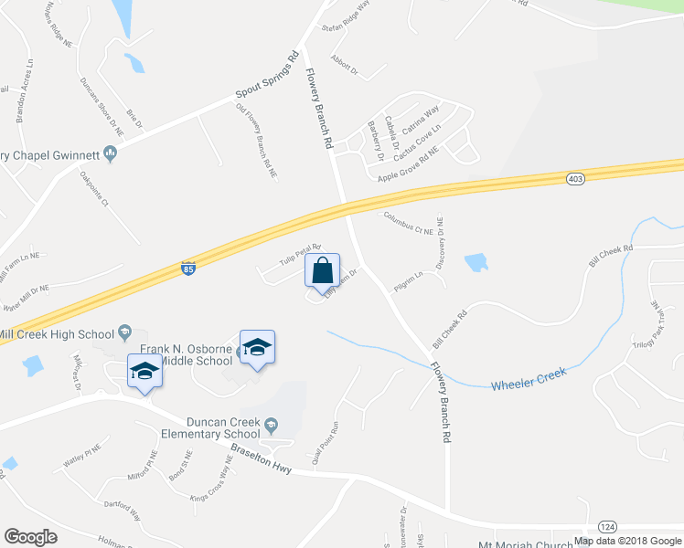 map of restaurants, bars, coffee shops, grocery stores, and more near 4966 Lily Stem Drive in Auburn