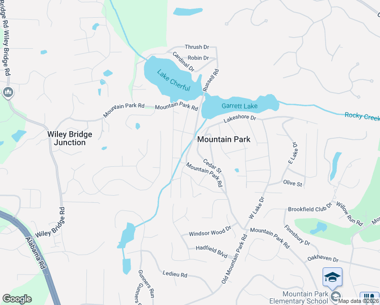 map of restaurants, bars, coffee shops, grocery stores, and more near 154 Mountain Park Road in Roswell