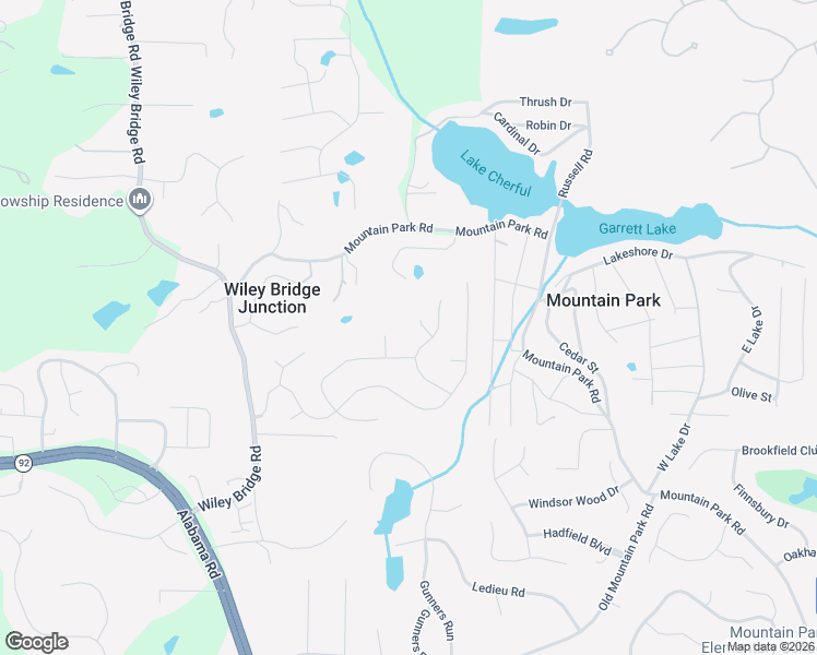 map of restaurants, bars, coffee shops, grocery stores, and more near 405 Bramble Court in Woodstock